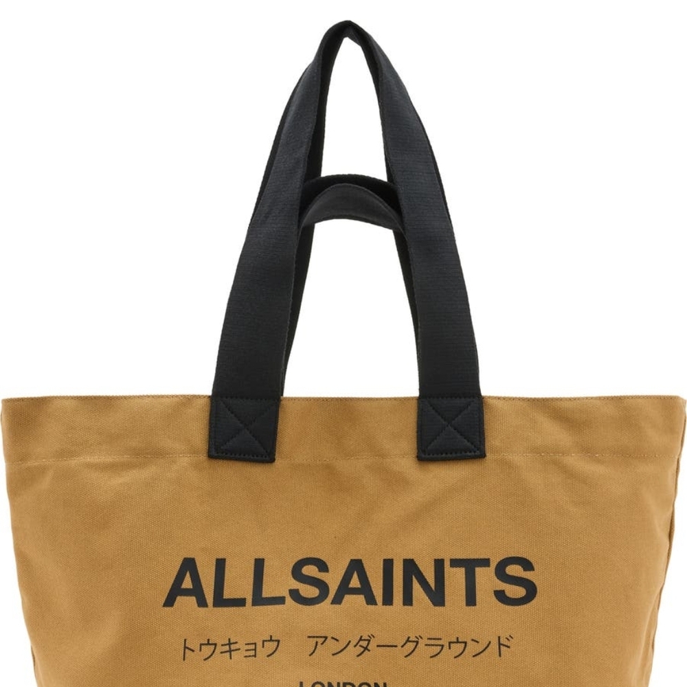 All Saints Tan Tote with Black Accents